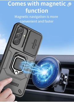 CoomBe Case for Samsung Galaxy A56/A36 5G Sliding Camera Cover Protection Magsafe Magnetic Phone Cover with Ring Stand Black  - Image 3