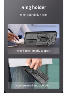 CoomBe Case for Samsung Galaxy A56/A36 5G Sliding Camera Cover Protection Magsafe Magnetic Phone Cover with Ring Stand Black  - Image 5