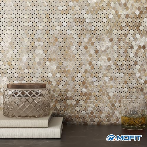 M MOFIT Small Penny Round Peel and Stick Backsplash Tile for Kitchen Wall,Metal Mosaic Tiles Stickers for Bathroom Behind Stove Fireplace (10sheets,Champagne Gold) - Image 4