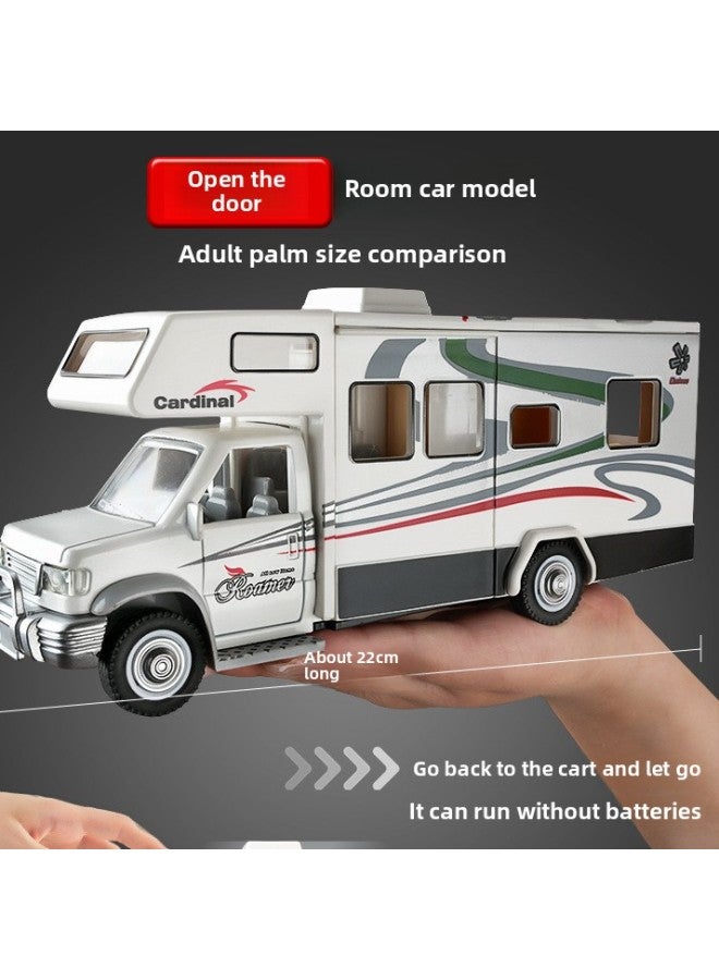 Large Alloy RV Toy Car Model Travel Cabriolet Bus Kids Car Camping Truck Boy-Color:Deluxe Edition Convertible Multifunctional Rv-white