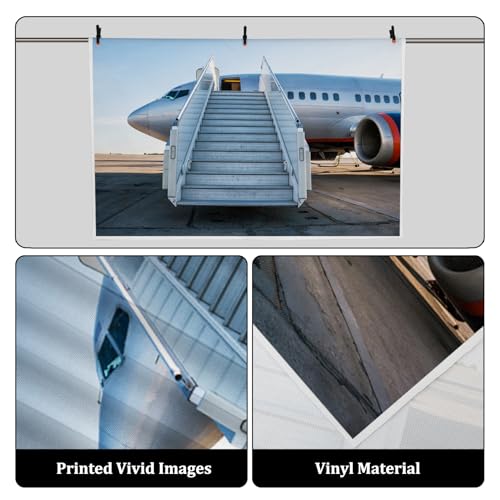 AOFOTO خلفية طائرة مطار AOFOTO 7x5 قدم للتصوير الفوتوغرافي من الفينيل - Image 3