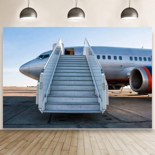 AOFOTO خلفية طائرة مطار AOFOTO 7x5 قدم للتصوير الفوتوغرافي من الفينيل - Image 4