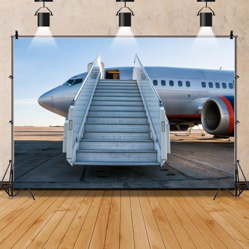 AOFOTO خلفية طائرة مطار AOFOTO 7x5 قدم للتصوير الفوتوغرافي من الفينيل - Image 5