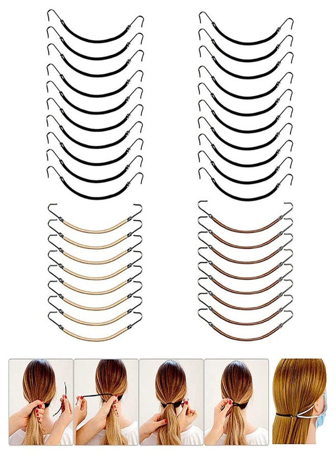 ccHuDE 20 Pcs Women Ponytail Hooks Bungee Cord Hair Ties Elastic Band Hair Clips Ponytail Holder Ties Hair Styling Tools for Women Girls - Image 4