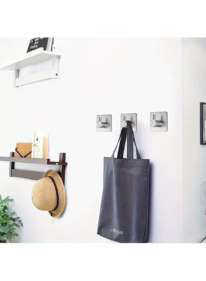 4 قطع خطافات جدارية لاصقة سوداء ثقيلة مقاومة للماء مصنوعة من الفولاذ المقاوم للصدأ منظف موفر للمساحة - Image 3