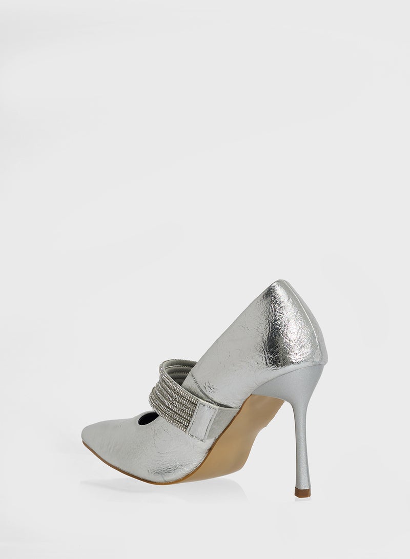 Ella Limited Edition Diamante Heeled Pump  - Image 3