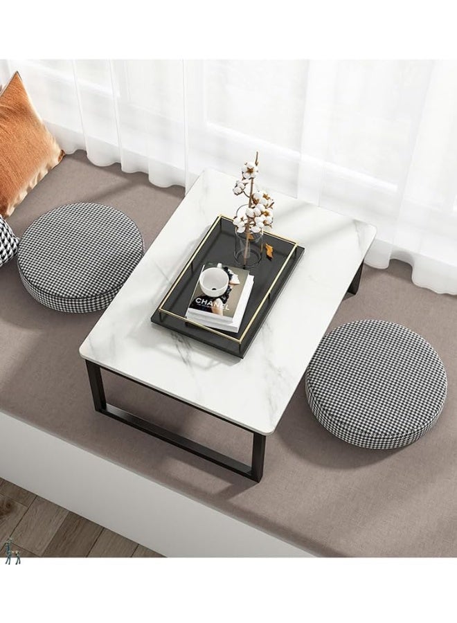 YINZUO Modern Rectangular Marble Top Coffee Table with Black Metal Frame, Stylish Space-Saving Design, Welded Joint, No Assembly Needed (Small) - Image 3