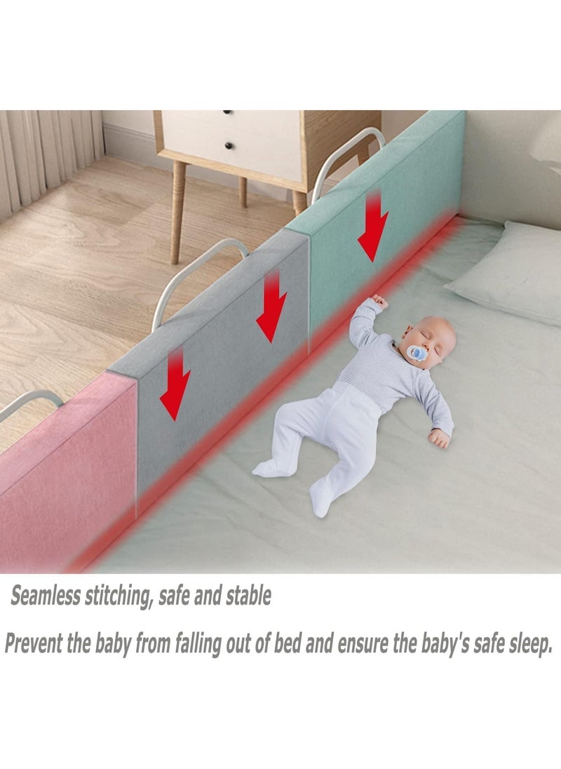 AUTOYSUR Bed rails for toddler,Bed Fence Kids Safety Bedside Guard Baby Anti-Fall Bed Rail Child Bed Soft Barrier Height Adjustable Side Protection,grey  - Image 4