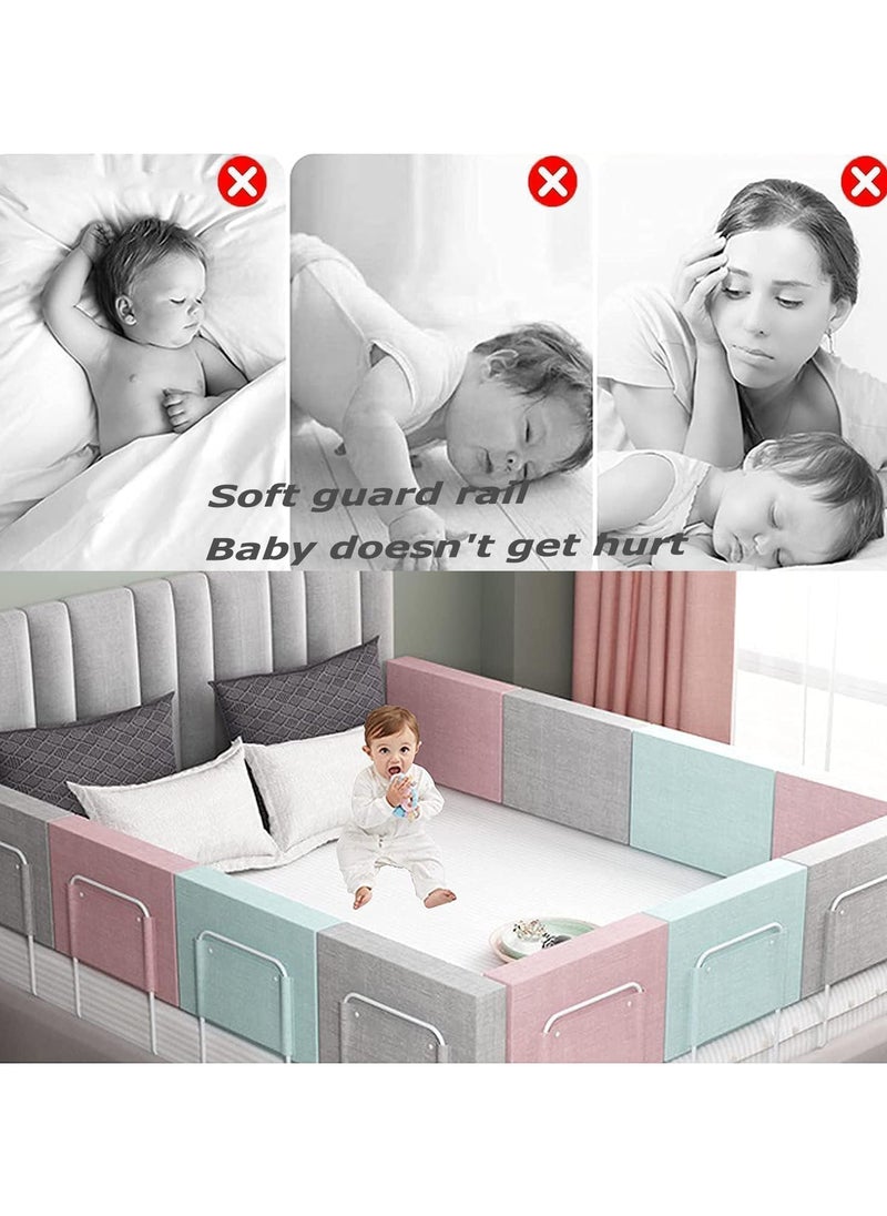 AUTOYSUR Bed rails for toddler,Bed Fence Kids Safety Bedside Guard Baby Anti-Fall Bed Rail Child Bed Soft Barrier Height Adjustable Side Protection,grey  - Image 5