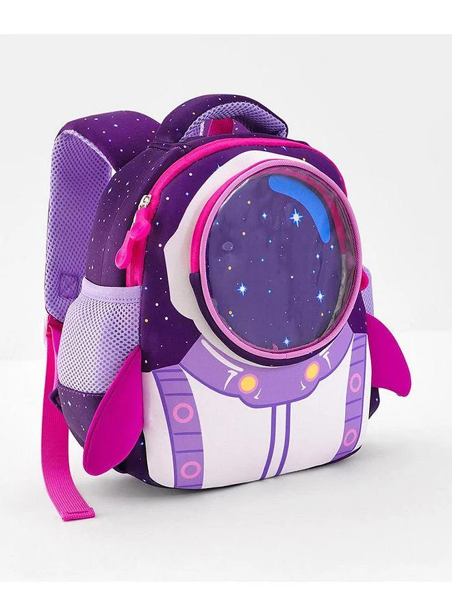 Bonfino Bonfino Astronaut School Bag, Mesh Back Panel, Padded Adjustable Straps, Lightweight Comfort, 6 Years+, Purple - 12 Inches