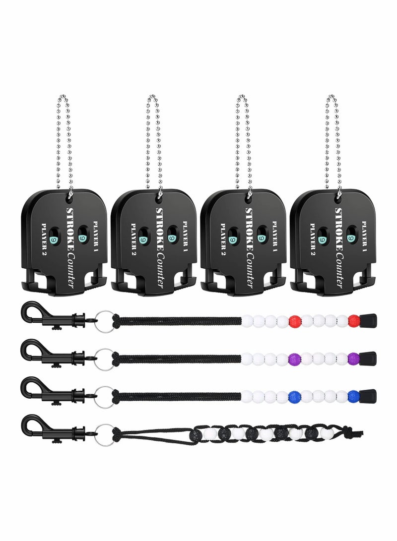 KASTWAVE 8 Pieces Golf Score Counter Golf Count Shot Stroke Putt Mini Golf Stroke Counter Golf Counter Clicker with Key Chain Beads Golf Shot Counter Golf Beads Scoring Keeper for Referee Golfer Outdoor Sports - Image 1