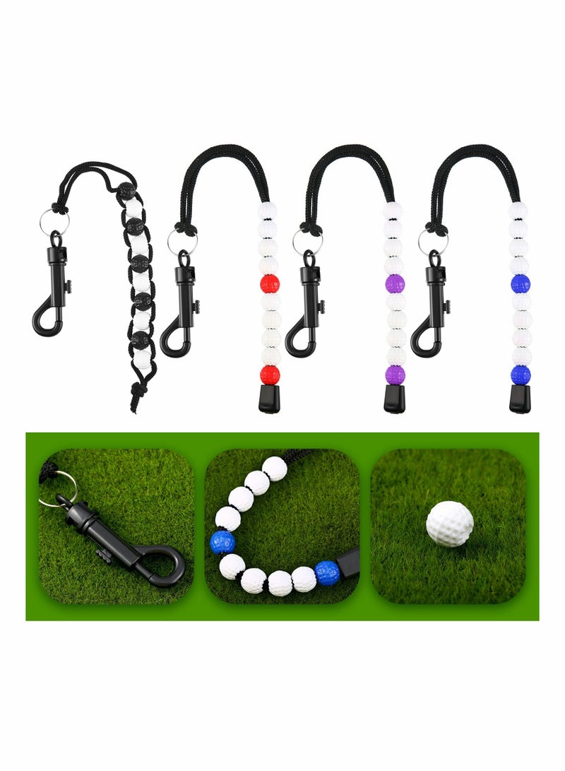 KASTWAVE 8 Pieces Golf Score Counter Golf Count Shot Stroke Putt Mini Golf Stroke Counter Golf Counter Clicker with Key Chain Beads Golf Shot Counter Golf Beads Scoring Keeper for Referee Golfer Outdoor Sports - Image 5
