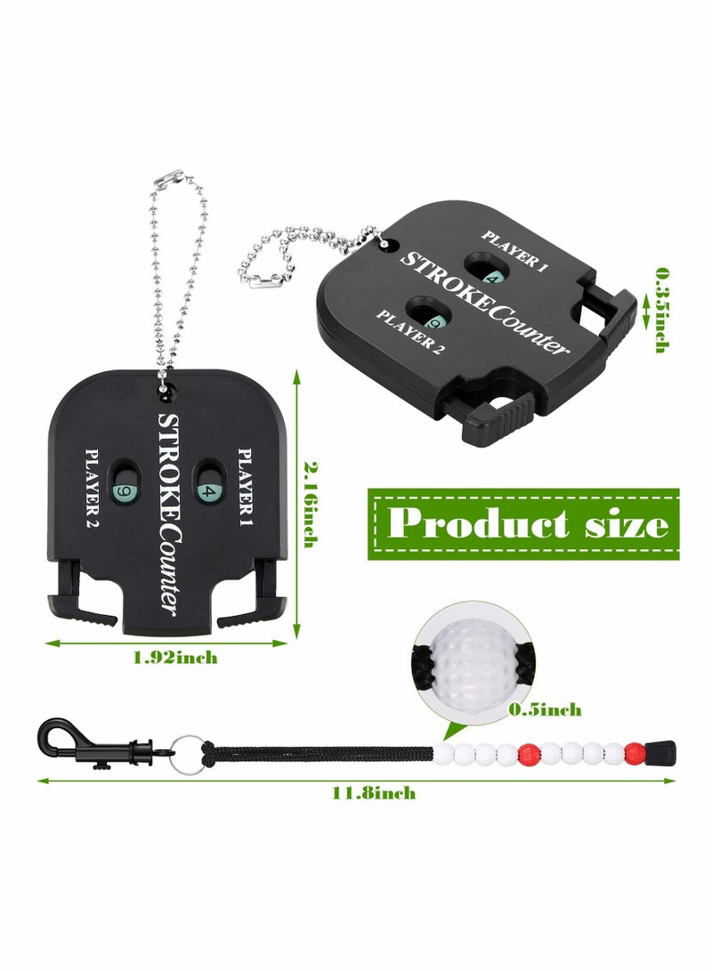 KASTWAVE 8 Pieces Golf Score Counter Golf Count Shot Stroke Putt Mini Golf Stroke Counter Golf Counter Clicker with Key Chain Beads Golf Shot Counter Golf Beads Scoring Keeper for Referee Golfer Outdoor Sports - Image 2