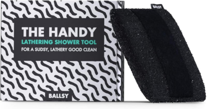 Ballsy Handy Shower Tool Sponge for Generating Extra Suds, with Gently Exfoliating Design
