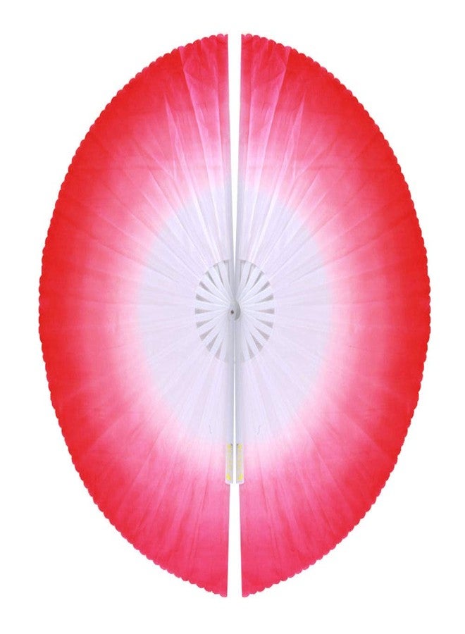 ZooBoo 1pair Plastic Taichi Kungfu Fan Dancing Fans Martial Arts Sports Folding Hand Fan 13inch (Red) - Image 4