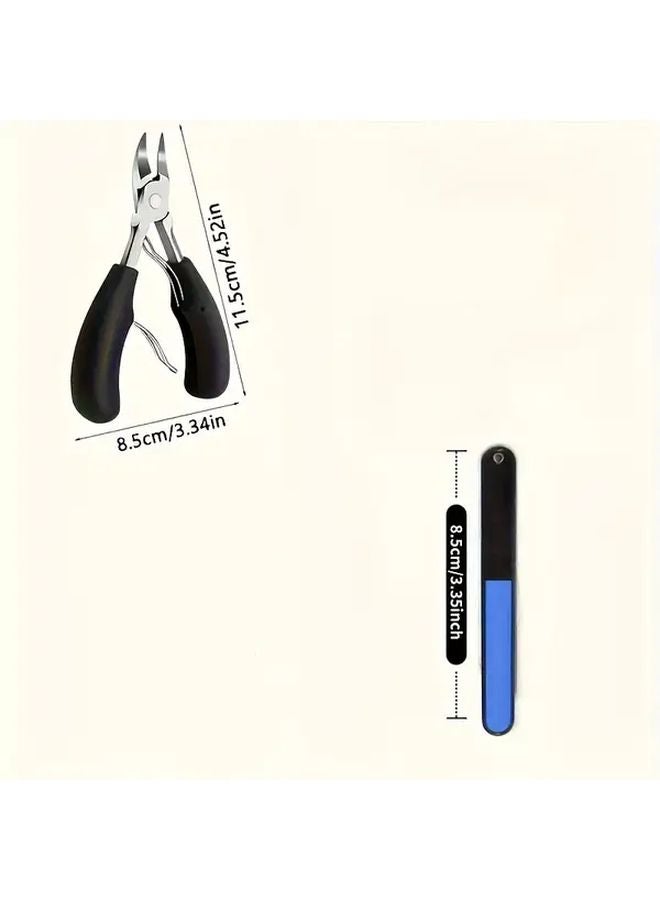 Heavy Duty Toenail Clippers With Extended Serrated Blade And Nail File For Thick Hard Nails - Image 2