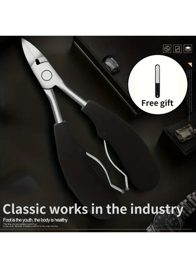 Heavy Duty Toenail Clippers With Extended Serrated Blade And Nail File For Thick Hard Nails - Image 1