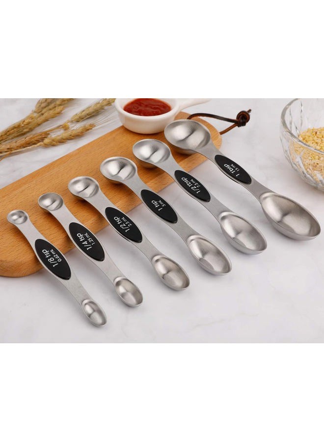 forkmannie Magnetic Measuring Spoons Set of 6 Stainless Steel Dual Sided Stackable Teaspoon for Measuring Dry and Liquid Ingredients, Kitchen Gadgets - Image 5