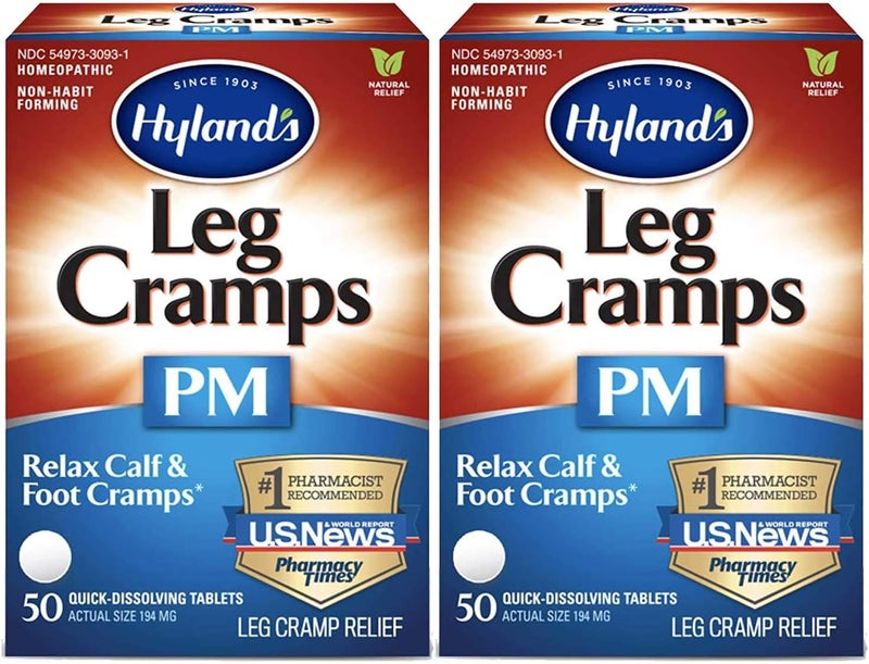 Hyland's Leg Cramps PM Tablets - 50 Quick-Dissolving Tablets (Pack of 2) - Image 1