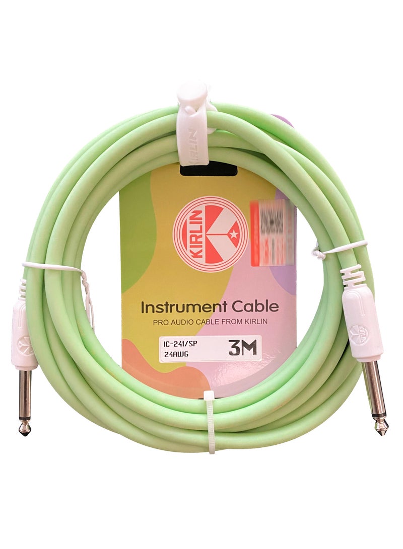 Generic 3M Guitar Cable – Dual Straight Plugs, Model IC-241, Macaron Colors, For Guitar & Bass  - Image 1