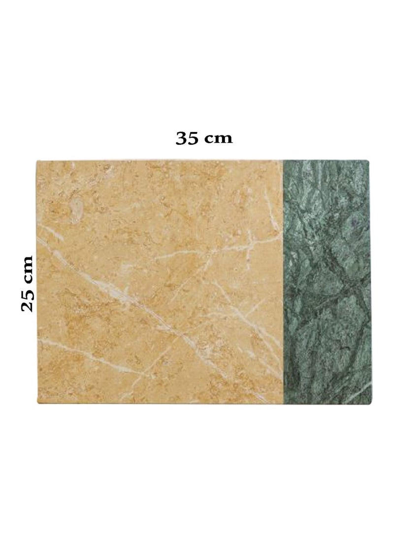 صينية طاولة شرقية من الرخام الذهبي والأخضر 35x25x2 سم - Image 3
