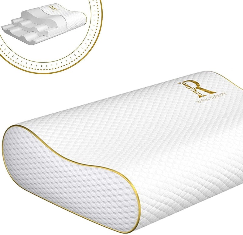 Royal Therapy Royal Therapy Memory Foam Pillow, Queen Pillow Neck Pain Relief, Contour Pillow, Pillow for Neck and Shoulder Pain, Neck Pain Pillow, Side Sleeper Pillow, Cervical Neck Pillow, Neck Pillow Sleeping  - Image 1