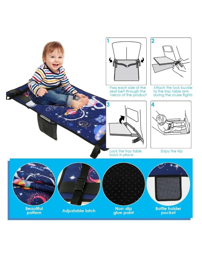 Generic Toddler Travel Bed, Lightweight Toddler Airplane Seat Extender, Portable Toddler Travel Bed Kids, Kids Airplane Travel Essentials Airplane Travel Accessories, Storage Bag(Blue)  - Image 3
