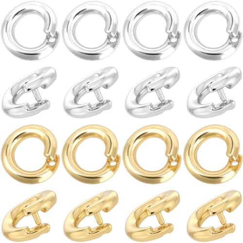 Winsyison 20pcs Split Open End Jump Ring 14K Gold Silver Plated Locking Circle Clasp Ring ID 3mm Connector Accessories for Earrings Bracelets Necklaces DIY Crafts Jewelry Making - Image 1