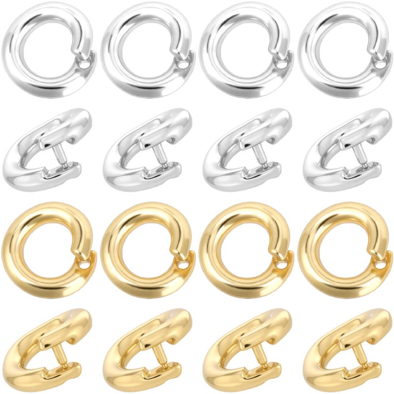 Winsyison 20pcs Split Open End Jump Ring 14K Gold Silver Plated Locking Circle Clasp Ring ID 3mm Connector Accessories for Earrings Bracelets Necklaces DIY Crafts Jewelry Making - Image 3