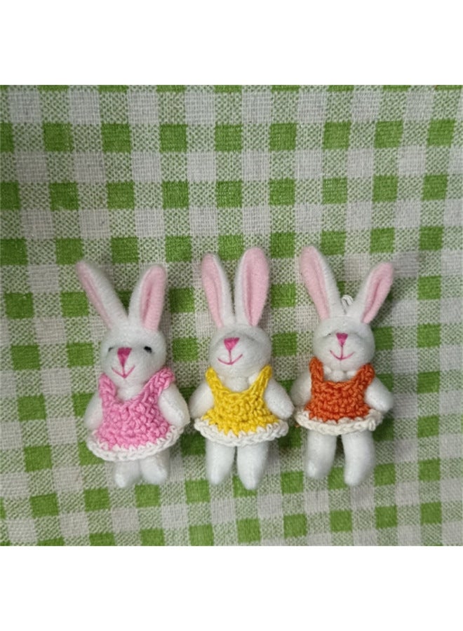 Plush Doll Joint Sweater Bear Rabbit Naked Bear Necklace Mobile Phone Accessories Accessories Accessories Gift Wholesale-Color:6cm White Pearl Velvet-Height:Single Price - Image 2