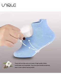 Unique 6 Pairs Of Cotton Non-slip Socks,Ankle Style Socks with Grippers for Little Girls & Boys, Infants, Toddlers, Children - M  - Image 3