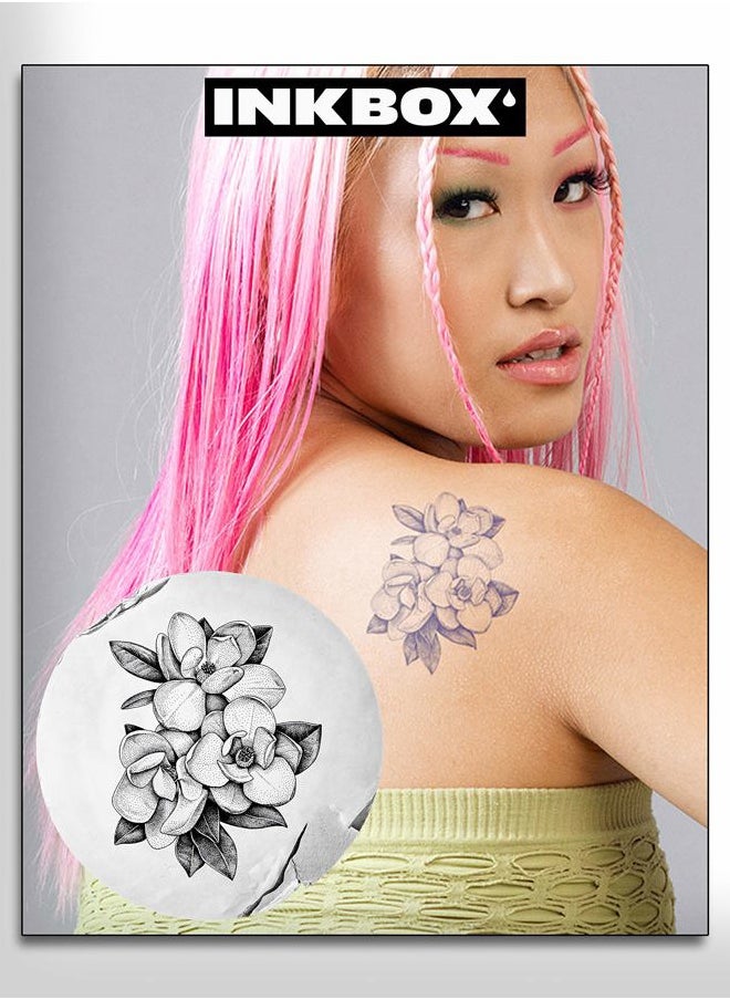 inkbox Inkbox Temporary Tattoos, Semi-Permanent Tattoo, One Premium Easy Long Lasting, Water-Resistant Temp Tattoo with For Now Ink - Lasts 1-2 Weeks (Magnol)  - Image 1
