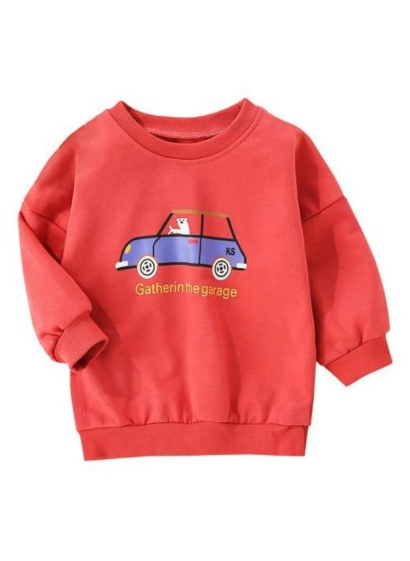 YUNIQEE Red Printed Round Neck T-shirt