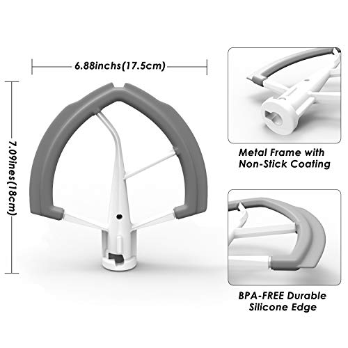 KITOART Flex Edge Beater for KitchenAid 6QT Bowl-Lift Stand Mixer, Beater with Double Silicone Edge, Mixer Paddle, Perfect 6 Quart Bowl-Lift Stand Mixer Attachment for KitchenAid, White - Image 5