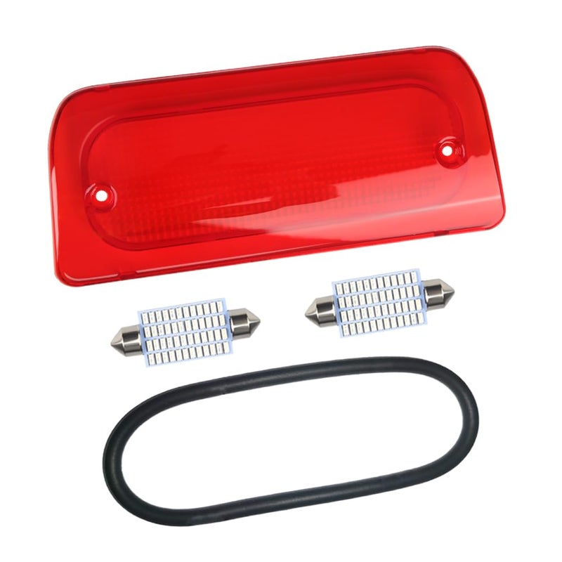 RAVSOFT 3rd Third Brake Light Lens Red Cover with Seal Gasket Extended Cab Only Compatible with 1994-2003 Chevy S10 GMC Sonoma 1997-2000 Isuzu Hombre High Mount Stop Lamp Assembly - Image 1