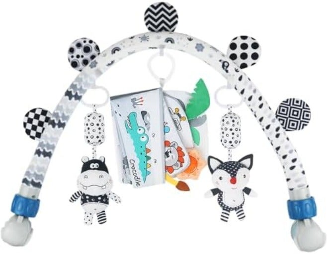 Caterbee Baby Activity Travel Mobile Arch Toy, Black and White Crib Toys (Ocean) - Image 1