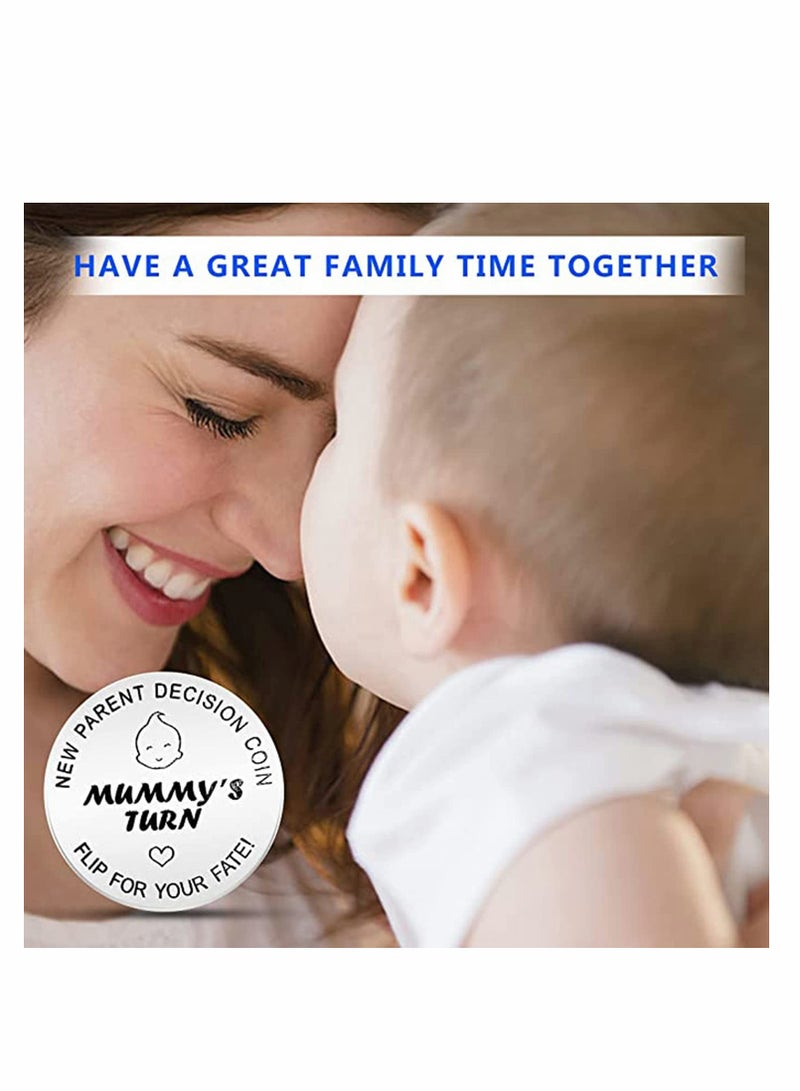 Funny Decision Coin for New Parents Gift Double-Sided Baby Shower Present for Moms and Dads Expecting First Child - Image 3