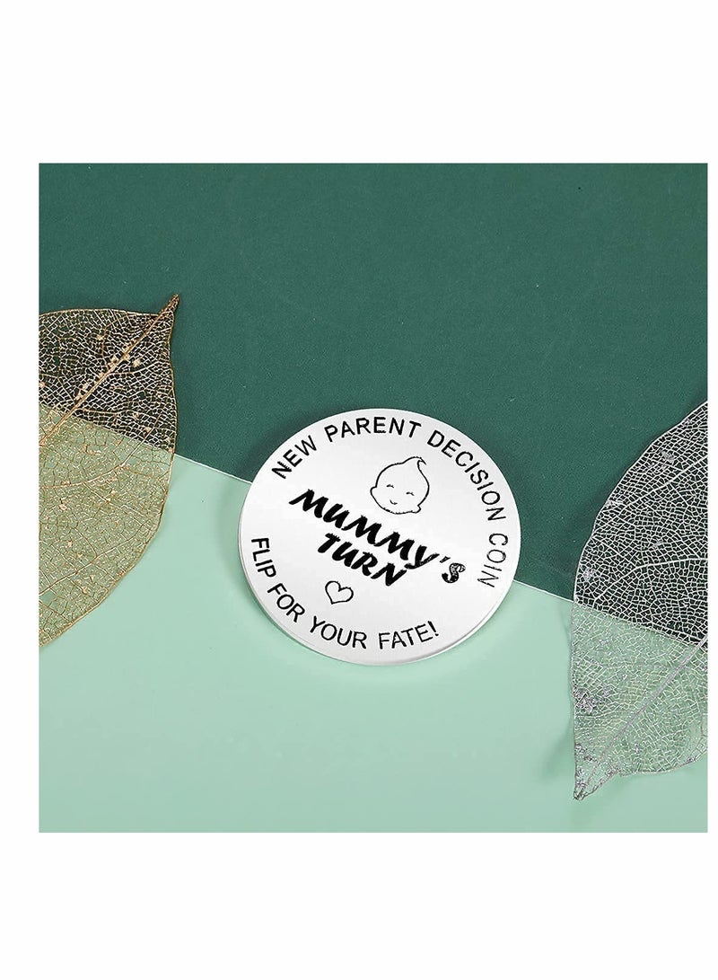 Funny Decision Coin for New Parents Gift Double-Sided Baby Shower Present for Moms and Dads Expecting First Child - Image 2