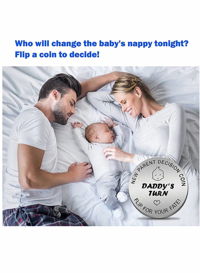 Funny Decision Coin for New Parents Gift Double-Sided Baby Shower Present for Moms and Dads Expecting First Child - Image 5