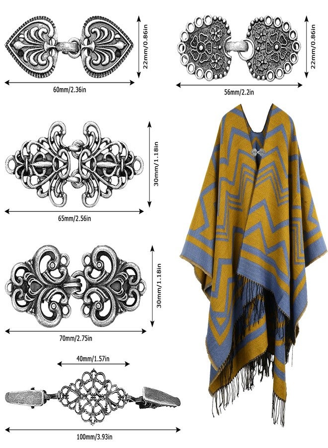 MaehSab 5 Pcs Retro Shawl Sweater Clips, MaehSab Vintage Cardigan Clips for Women Clothing, Sweater Clasps, Shawl pin, Halloween Sweater Clips for Cardigans, Cloak Clasp for Girl Women - Image 2