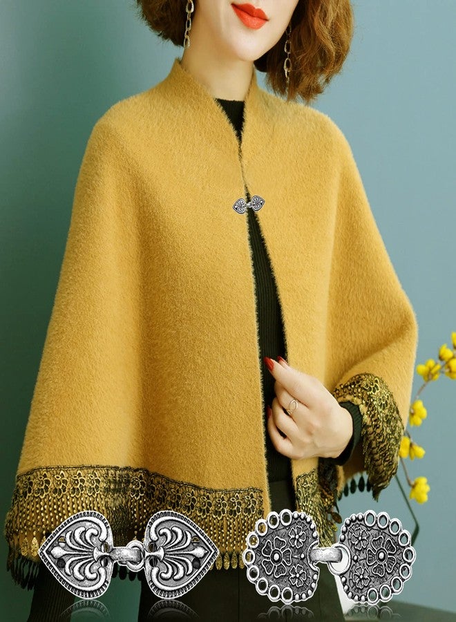 MaehSab 5 Pcs Retro Shawl Sweater Clips, MaehSab Vintage Cardigan Clips for Women Clothing, Sweater Clasps, Shawl pin, Halloween Sweater Clips for Cardigans, Cloak Clasp for Girl Women - Image 5