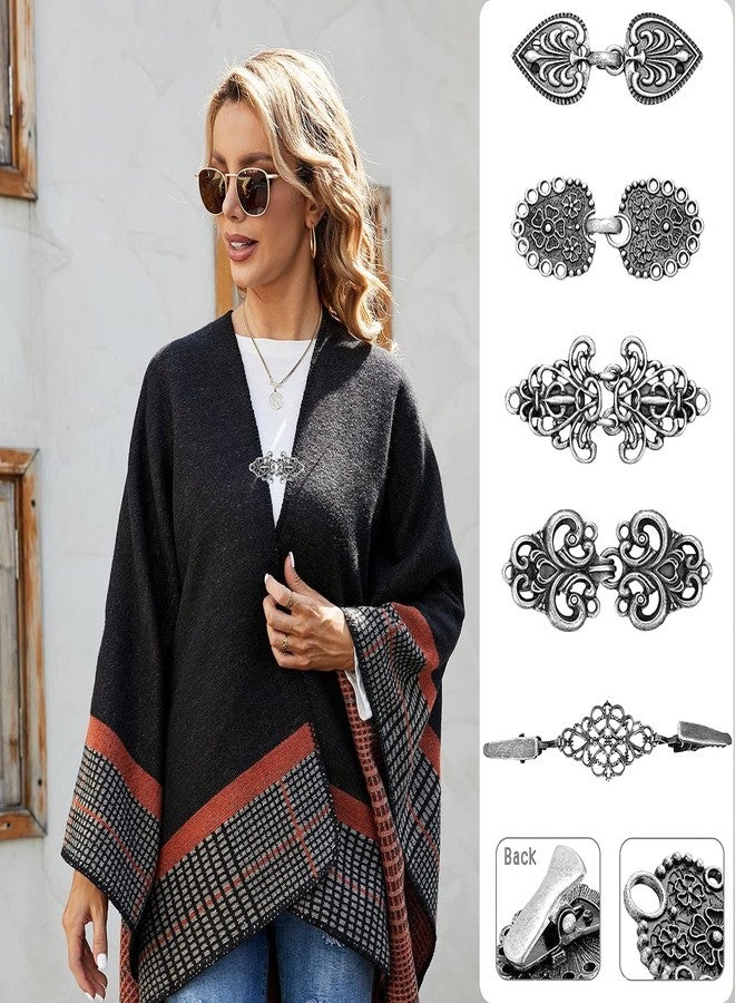 MaehSab 5 Pcs Retro Shawl Sweater Clips, MaehSab Vintage Cardigan Clips for Women Clothing, Sweater Clasps, Shawl pin, Halloween Sweater Clips for Cardigans, Cloak Clasp for Girl Women - Image 3