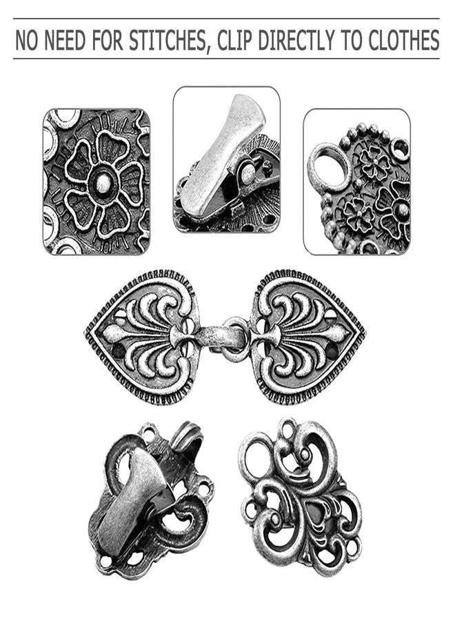 MaehSab 5 Pcs Retro Shawl Sweater Clips, MaehSab Vintage Cardigan Clips for Women Clothing, Sweater Clasps, Shawl pin, Halloween Sweater Clips for Cardigans, Cloak Clasp for Girl Women - Image 4