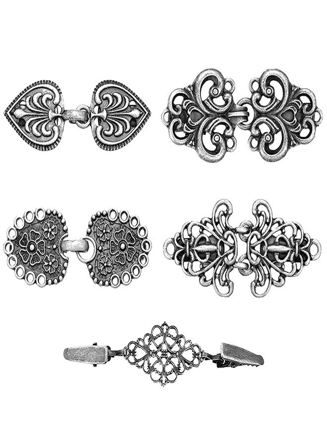MaehSab 5 Pcs Retro Shawl Sweater Clips, MaehSab Vintage Cardigan Clips for Women Clothing, Sweater Clasps, Shawl pin, Halloween Sweater Clips for Cardigans, Cloak Clasp for Girl Women - Image 1