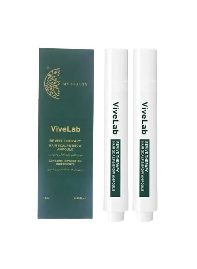 2-Piece Vivelab Revive Therapy Hair Scalp & Brow Ampoule 15*2ml
