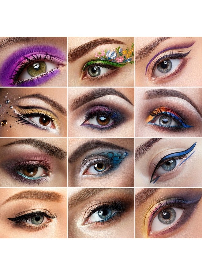 LOKFAR 14 Colors Eyeliner Pen Colorful Set Pearl Eyeliner Kit Metallic Eyeshadow Pencil Matte Glitter Colored Eye Liner Long Lasting Professional Eye Makeup Set Colorful Eyeliner Eye Color For Women - Image 3