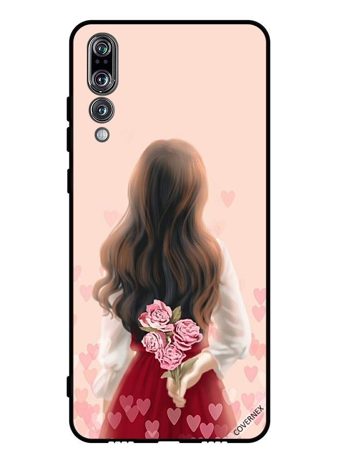 Covernex Protective Case Cover For Huawei P20 Pro Girl Hiding Flowers - Image 1