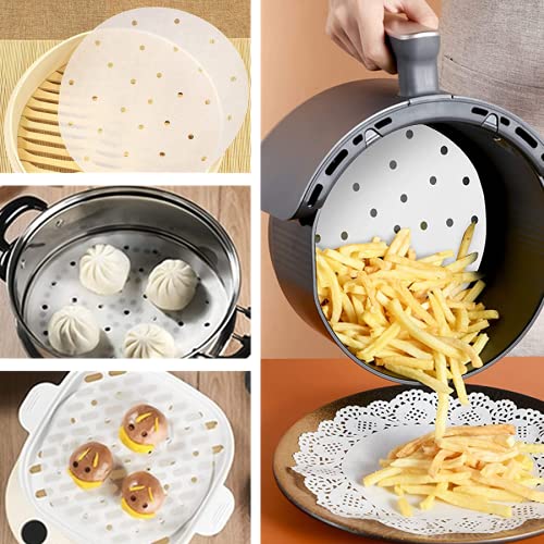 Oddy Uniwraps Ecobake Non-Stick Baking Paper for Steamer, Airfryer & More - Perforated, 9 Inch Circle, 120 Pcs (White) - Image 3