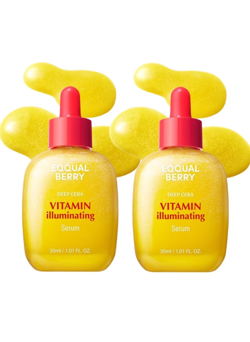 eqqualberry 2-PACKS Brightening Serum with Vitamin C, Infused with Acerola & Niacinamide, Strengthens Skin Barrier, Hydrates via Ceramide & Hyaluronic Acid 30ml*2 - Image 1