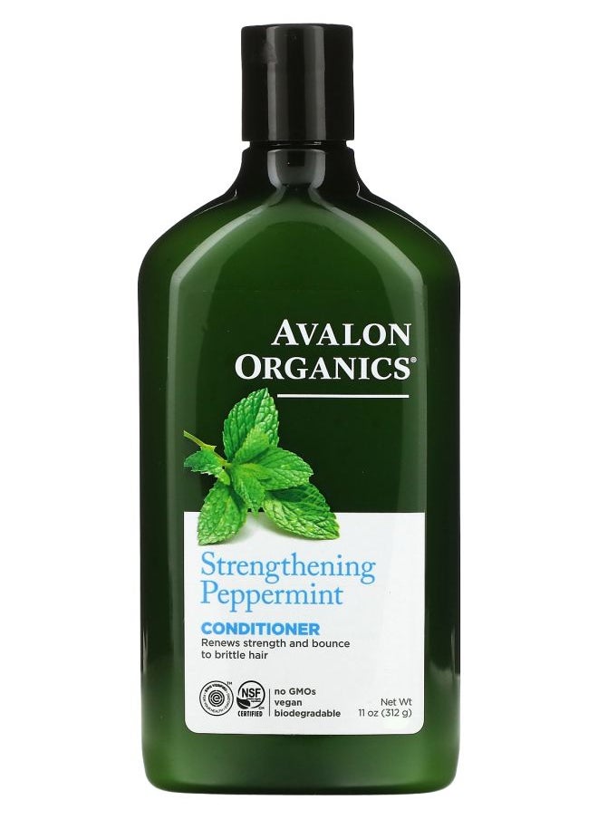 Avalon Organics - Conditioner Strengthening Peppermint 11 fl oz (312 ml) - Image 1